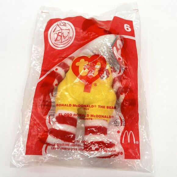 TY Teenie Beanie Babies Happy Meal Ronald McDonald Bear 25th Anniversary 2004 - Picture 1 of 5